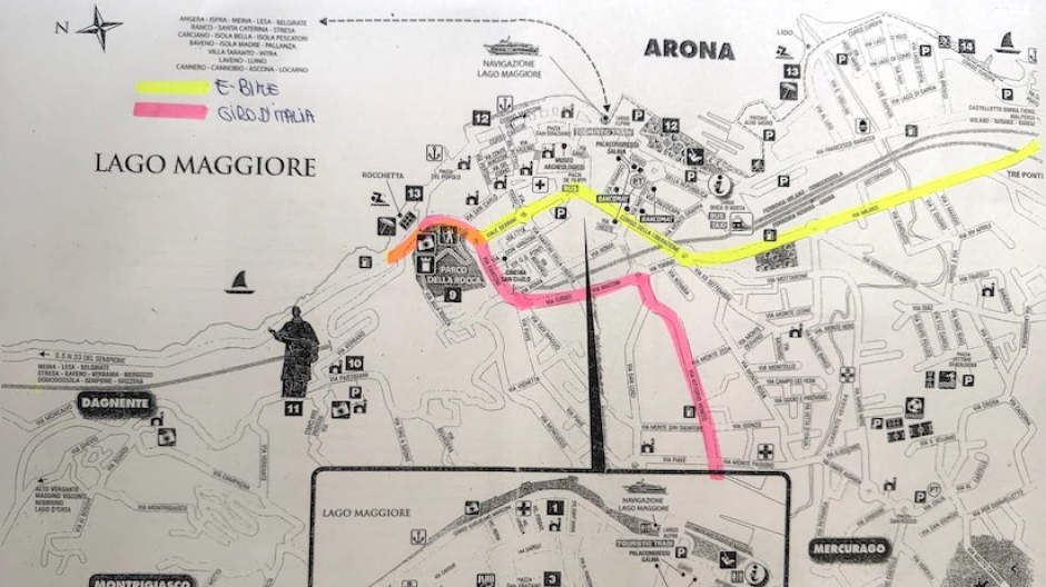 Arona, passaggio Giro E-Bike e Giro d’Italia: viabilità modificata il 22 maggio